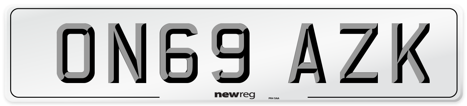 ON69 AZK Number Plate from New Reg